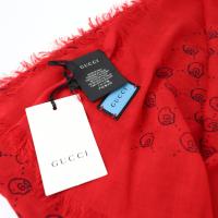 GUCCI グッチ ショール 453225 レーヨン85% シルク15% レッド【本物保証】