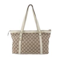 GUCCI グッチ ショルダーバッグ 141470 キャンバス レザー ベージュ【本物保証】