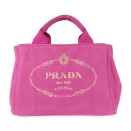 PRADA プラダ ハンドバッグ 1BG439 キャンバス ピンク 【本物保証】