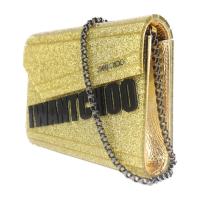 JIMMY CHOO ジミーチュウ ショルダーバッグ アクリル レザー ゴールド【本物保証】