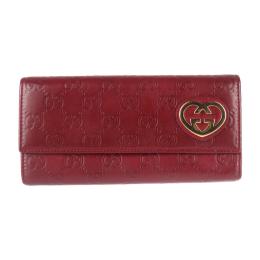 GUCCI グッチ 長財布 245728・1147 シマレザー レッド系 【本物保証】