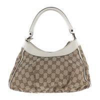 GUCCI グッチ ハンドバッグ 190525 キャンバス ベージュ ホワイト【本物保証】