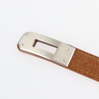 HERMES エルメス ブレスレット レザー ブラウン シルバー金具【本物保証】