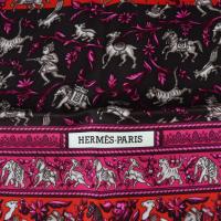 HERMES エルメス スカーフ 001747S 25 シルク レッド　ブラウン【本物保証】