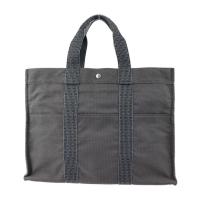 HERMES エルメス トートバッグ キャンバス グレー シルバー金具【本物保証】