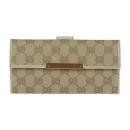 GUCCI グッチ 二つ折り財布 112715 GGキャンバス レザー ゴールド【本物保証】