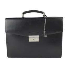 PRADA プラダ ビジネスバッグ レザー ブラック シルバー金具【本物保証】