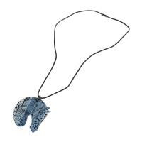 HERMES エルメス ネックレス エナメル マットブラックPVD ブルー ブラ【本物保証】