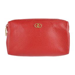 GUCCI グッチ ポーチ 039 004 0027 レザー レッド 【本物保証】