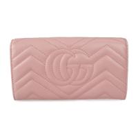 GUCCI グッチ 二つ折り財布 443436 レザー ピンク系 シルバー金具【本物保証】