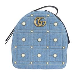 GUCCI グッチ リュック・デイパック 476671 デニム レザー ブルー 【本物保証】