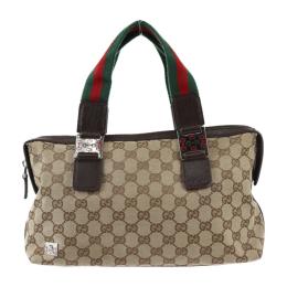 GUCCI グッチ ハンドバッグ 145759 GGキャンバス レザー ベージュ【本物保証】