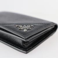 PRADA プラダ カードケース 2MC122 レザー ブラック シルバー金具【本物保証】