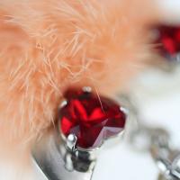 FENDI フェンディ チャーム メタル ファー ビジュー シルバー ピンク系【本物保証】