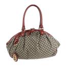 GUCCI グッチ ハンドバッグ 223974 キャンバス レザー ベージュ レ【本物保証】