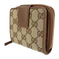 GUCCI グッチ 二つ折り財布 346056 キャンバス ベージュ ブラウン【本物保証】