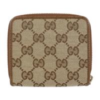 GUCCI グッチ 二つ折り財布 346056 キャンバス ベージュ ブラウン【本物保証】