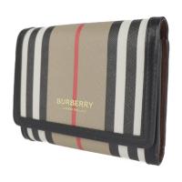 BURBERRY バーバリー 三つ折り財布 8026003 PVC レザー ベー【本物保証】