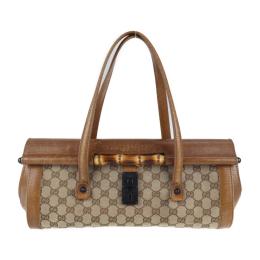 GUCCI グッチ ハンドバッグ 111715 GGキャンバス レザー ベージュ【本物保証】