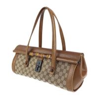 GUCCI グッチ ハンドバッグ 111715 GGキャンバス レザー ベージュ【本物保証】