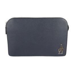 PRADA プラダ セカンドバッグ 2VF056 サフィアーノレザー ネイビー 【本物保証】