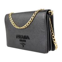 PRADA プラダ ショルダーバッグ 1BP012 レザー ブラック 【本物保証】