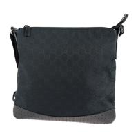 GUCCI グッチ ショルダーバッグ 145857 GGキャンバス レザー ブラ【本物保証】