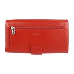 Furla フルラ 二つ折り財布 レザー レッド シルバー金具【本物保証】