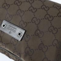 GUCCI グッチ ポーチ 224091 GGナイロン レザー ダークブラウン 【本物保証】