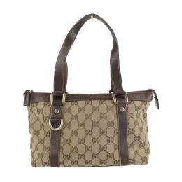 GUCCI グッチ ハンドバッグ 141471 GGキャンバス レザー ベージュ【本物保証】