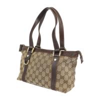 GUCCI グッチ ハンドバッグ 141471 GGキャンバス レザー ベージュ【本物保証】