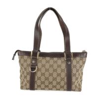 GUCCI グッチ ハンドバッグ 141471 GGキャンバス レザー ベージュ【本物保証】