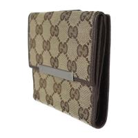 GUCCI グッチ 二つ折り財布 112664 GGキャンバス レザー ベージュ【本物保証】