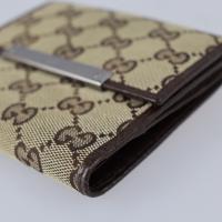 GUCCI グッチ 二つ折り財布 112664 GGキャンバス レザー ベージュ【本物保証】