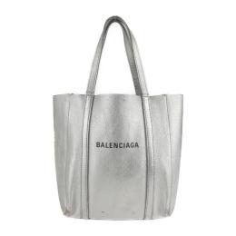 BALENCIAGA バレンシアガ トートバッグ 551815 レザー シルバー【本物保証】