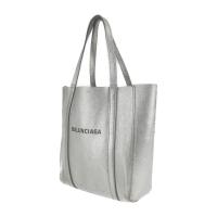 BALENCIAGA バレンシアガ トートバッグ 551815 レザー シルバー【本物保証】