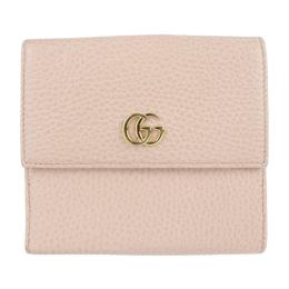 GUCCI グッチ 二つ折り財布 456122 レザー ピンク 【本物保証】