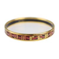 HERMES エルメス バングル メタル 七宝 ゴールド レッド【本物保証】