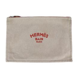 HERMES エルメス クラッチバッグ トワルアッシュ ナチュラル レッド系【本物保証】