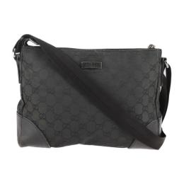 GUCCI グッチ ショルダーバッグ 114273 GGキャンバス レザー ブラ【本物保証】