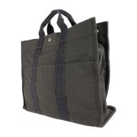HERMES エルメス トートバッグ ナイロン ナイロンキャンバス グレー 【本物保証】