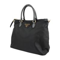 PRADA プラダ ハンドバッグ 1BC060 ナイロン レザー ブラック 【本物保証】