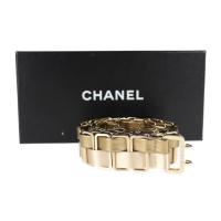 CHANEL シャネル ベルト レザー サテン メタル ゴールド 【本物保証】