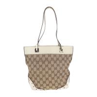 GUCCI グッチ ハンドバッグ 145994 GGキャンバス レザー ベージュ【本物保証】