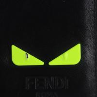 FENDI フェンディ カードケース 7M0265 レザー ブラック イエロー【本物保証】