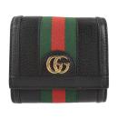 GUCCI グッチ 二つ折り財布 598662 レザー ブラック 【本物保証】