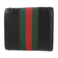 GUCCI グッチ 二つ折り財布 598662 レザー ブラック 【本物保証】