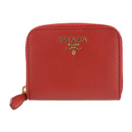 PRADA プラダ コインケース 1M0268 レザー レッド ゴールド金具【本物保証】