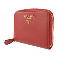 PRADA プラダ コインケース 1M0268 レザー レッド ゴールド金具【本物保証】