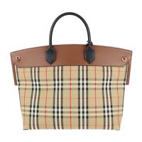 BURBERRY バーバリー ハンドバッグ 8023019 キャンバス レザー 【本物保証】